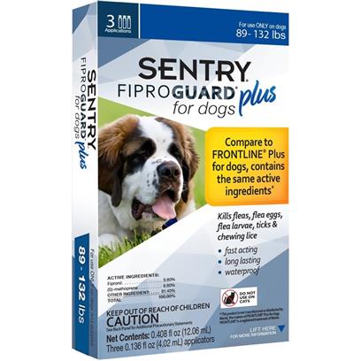 3-PACK SENTRY FiproGuard Plus Flea & Tick Spot-On for Dogs 4-22 lbs picture