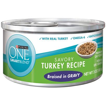 Purina ONE SMARTBLEND Savory Turkey Recipe Braised in Gravy 3 oz - Case Of 24 picture