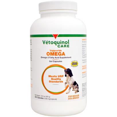 Vetoquinol Care Triglyceride Omega Supplement for Medium Breeds 250 Capules picture